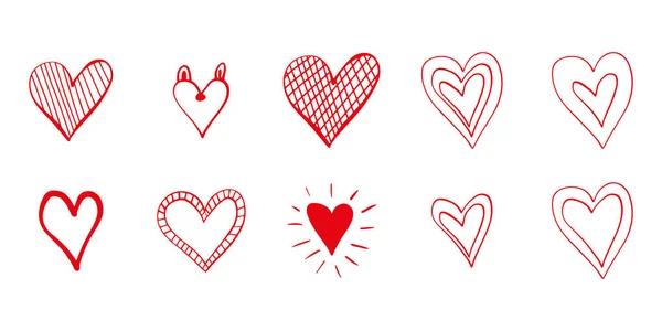 Corazón Estilo Garabato Símbolo Del Día San Valentín Amor Formas — Archivo Imágenes Vectoriales