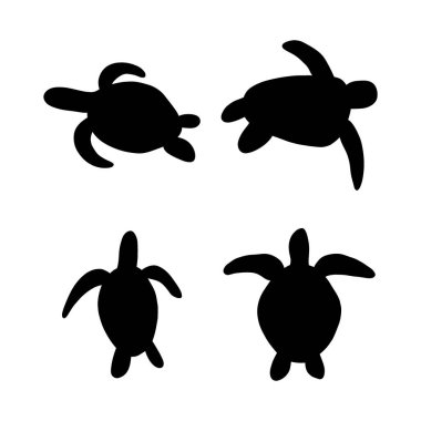 Kaplumbağa karakteri derin arka planda deniz hayvanı. Vahşi yaşam çizimi. İç çamaşırı dünyası. Vektör illüstrasyonu.