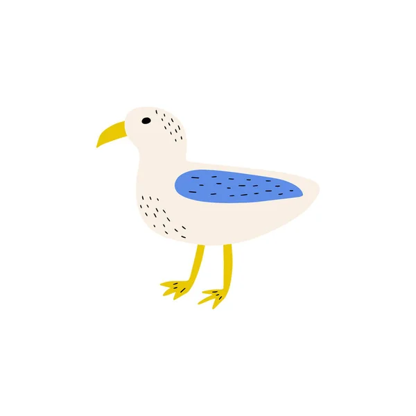 Zeemeeuw Atlantische Zeevogel Marine Animal Vector Illustratie Witte Achtergrond — Stockvector