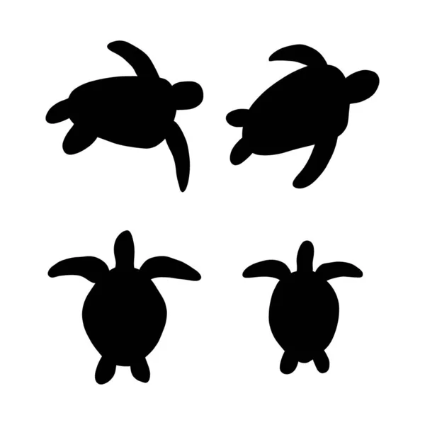 Carattere Tartaruga Animale Marino Sfondo Profondo Illustrazione Della Vita Selvaggia — Vettoriale Stock