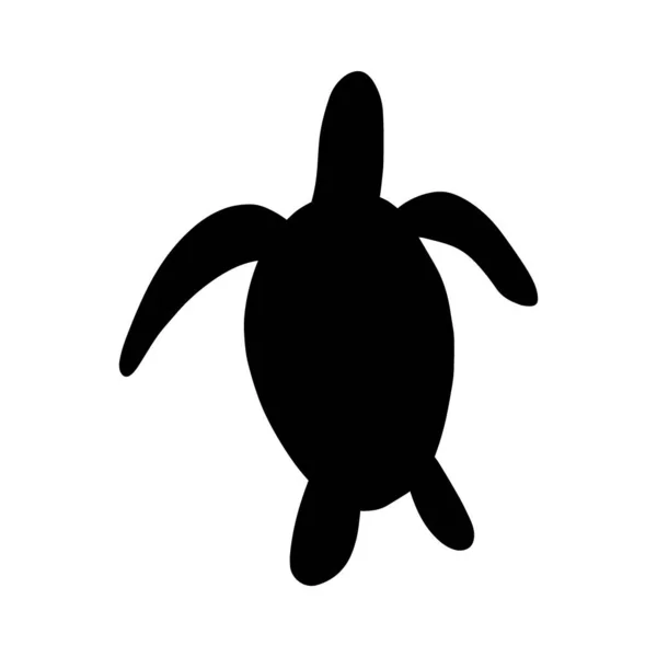 Schildkrötencharakter Meerestier Auf Tiefem Hintergrund Illustration Des Wilden Lebens Unterwäsche — Stockvektor
