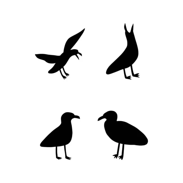Martı Atlantik Deniz Kuşu Beyaz Arkaplanda Deniz Hayvanı Vektörü Illüstrasyonu — Stok Vektör