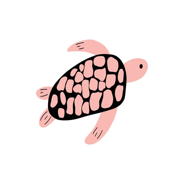 Schildpad Karakter Zeedier Diepe Achtergrond Een Illustratie Van Wilde Dieren — Stockvector