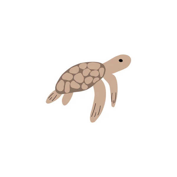 Želva Charakter Mořské Zvíře Hlubokém Pozadí Ilustrace Divokého Života Svět — Stockový vektor