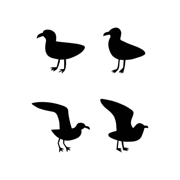 Gabbiano Uccello Marino Atlantico Illustrazione Vettoriale Animale Marino Sfondo Bianco — Vettoriale Stock