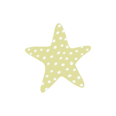 Starfish. Atlantic star. Marine Animal Vector illustration on white background.