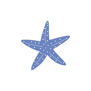 Starfish. Atlantic star. Marine Animal Vector illustration on white background.