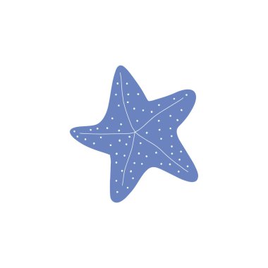 Starfish. Atlantic star. Marine Animal Vector illustration on white background.