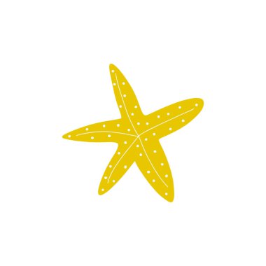 Starfish. Atlantic star. Marine Animal Vector illustration on white background.