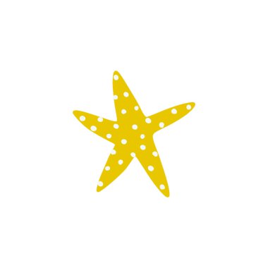 Starfish. Atlantic star. Marine Animal Vector illustration on white background.