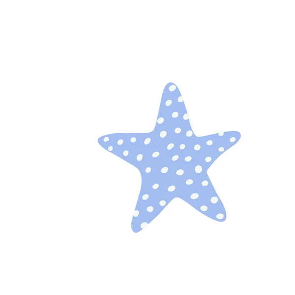 海星大西洋之星白色背景下的海洋动物矢量图解 — 图库矢量图片
