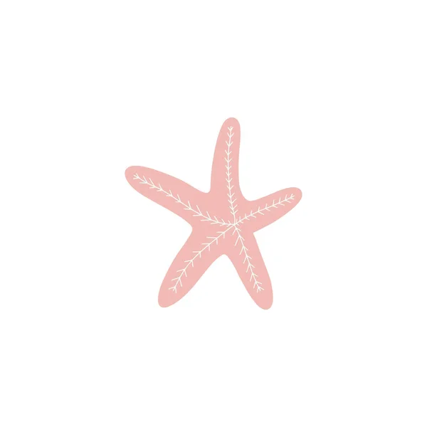 Starfish Atlantic Star Marine Animal Vector Illustration White Background - Stok Vektor