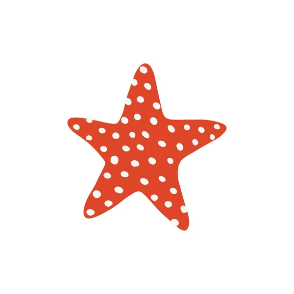Starfish Atlantic Star Marine Animal Vector Illustration White Background — Stockový vektor