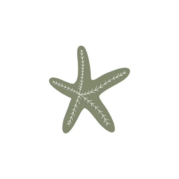 Étoile Mer Star Atlantique Illustration Marine Animal Vector Sur Fond — Image vectorielle