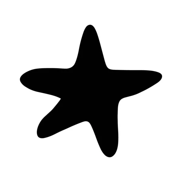 Étoile Mer Silhouette Noire Star Atlantique Illustration Marine Animal Vector — Image vectorielle