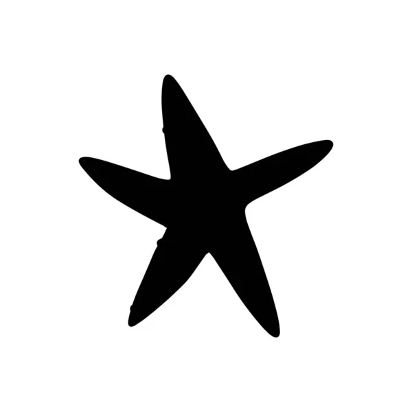 Αστερίας Μαύρη Σιλουέτα Αστέρι Του Ατλαντικού Marine Animal Διανυσματική Απεικόνιση — Διανυσματικό Αρχείο