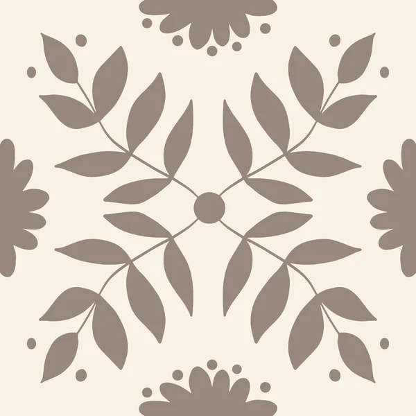 stock vector Tile with leaves and flowers. Italian ornament seamless.