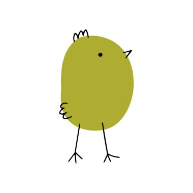Chick. Cute little farm bird. Funny easter animal. Kids vector illustration.