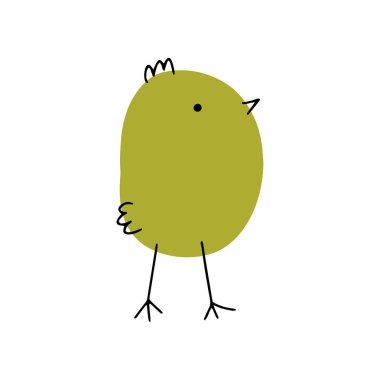 Chick. Cute little farm bird. Funny easter animal. Kids vector illustration.