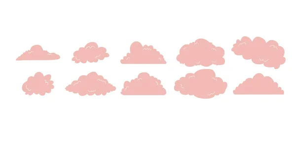 Siluetas Nubes Colección Diversas Formas Elementos Diseño Para Las Aplicaciones — Vector de stock