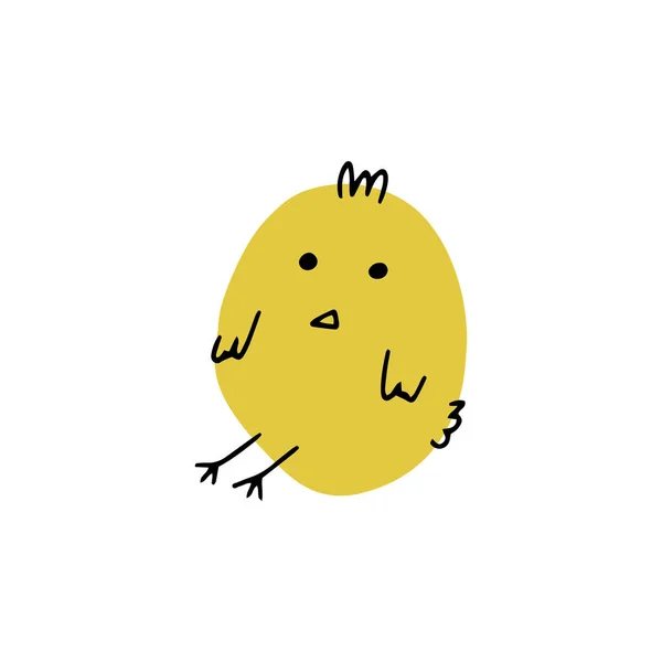 Chick Cute Little Farm Bird Funny Easter Animal Kids Vector — 图库矢量图片