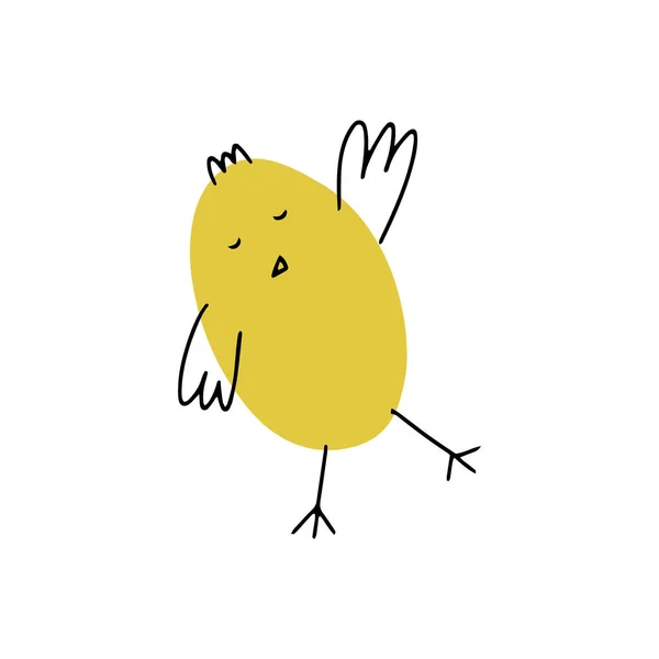 Chick Cute Little Farm Bird Funny Easter Animal Kids Vector — Wektor stockowy