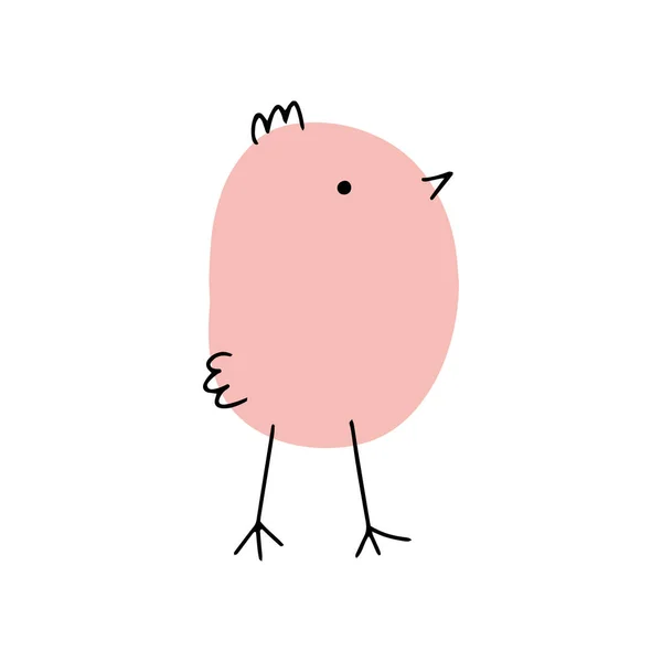 Chick Cute Little Farm Bird Funny Easter Animal Kids Vector — Vector de stock