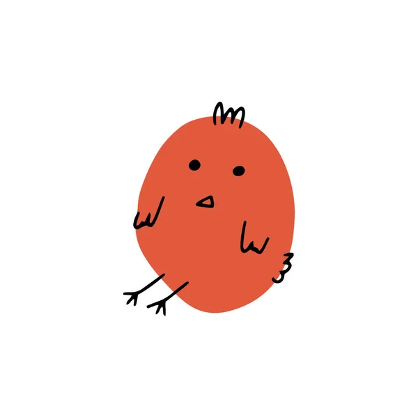 Chick Lindo Pajarito Gracioso Animal Pascua Niños Vector Ilustración — Archivo Imágenes Vectoriales