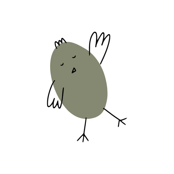 Chick Cute Little Farm Bird Funny Easter Animal Kids Vector — Stockvektor