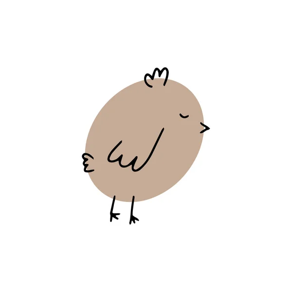 Chick Cute Little Farm Bird Funny Easter Animal Kids Vector — Stok Vektör