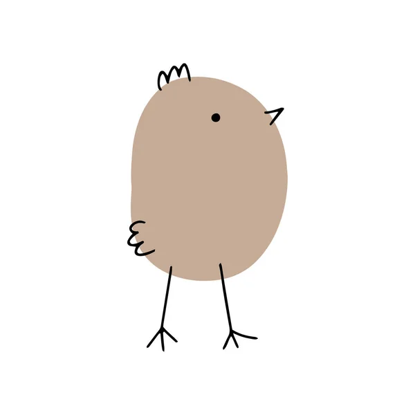 Küken Niedlicher Kleiner Bauernvogel Lustiges Ostertier Kinder Vektorillustration — Stockvektor