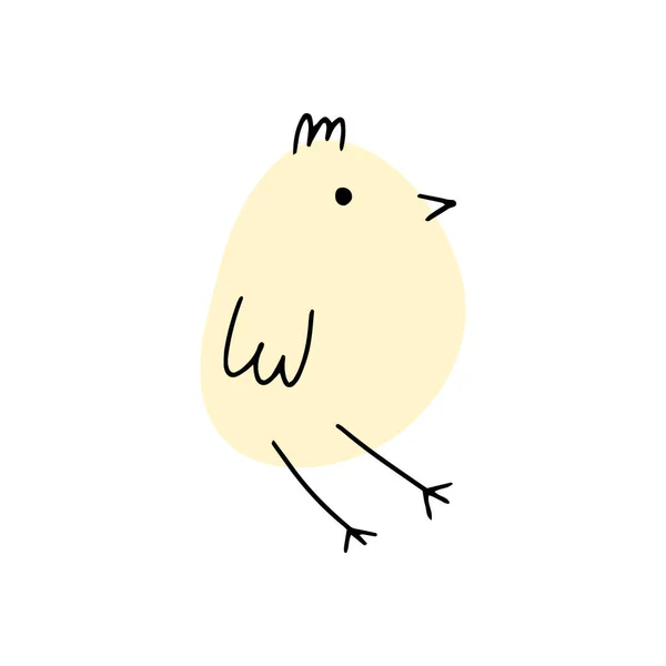 Chick Cute Little Farm Bird Funny Easter Animal Kids Vector — Vetor de Stock