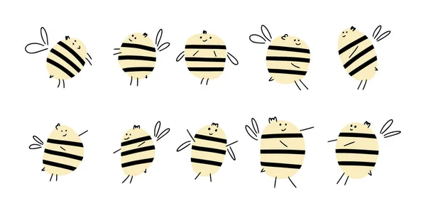 Cartoon Μέλισσα Για Σχεδιασμό Έννοια Σχεδιασμός Ζωικού Χαρακτήρα Εικονογράφηση Διάνυσμα — Διανυσματικό Αρχείο