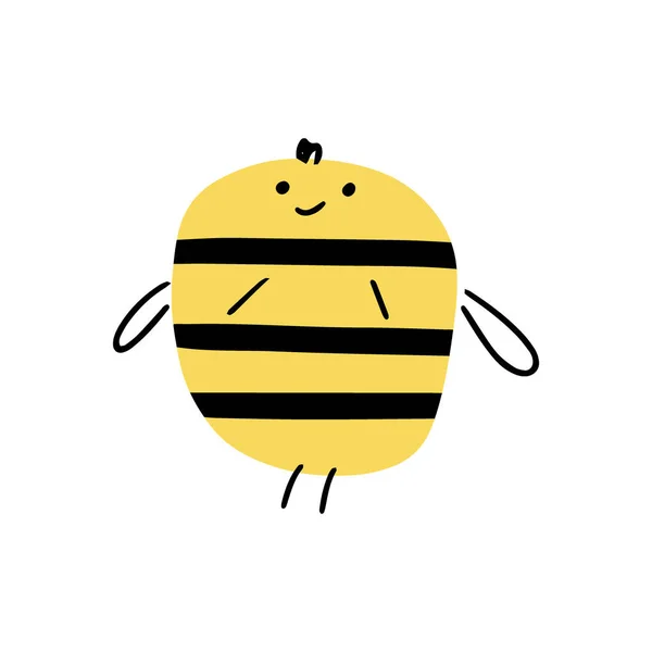Cartoon Bee Concept Design Animal Character Design Vector Illustration Flat — Stock Vector