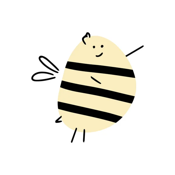 卡通蜜蜂为概念设计 动物角色设计 平面样式的矢量图解 — 图库矢量图片