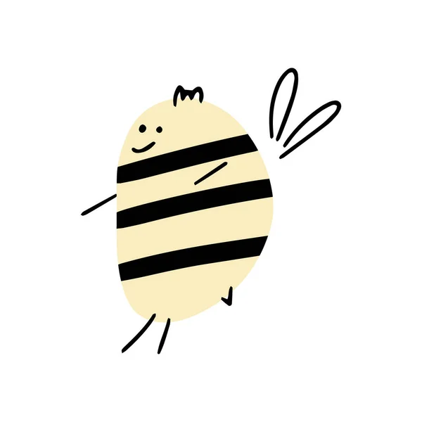 卡通蜜蜂为概念设计 动物角色设计 平面样式的矢量图解 — 图库矢量图片
