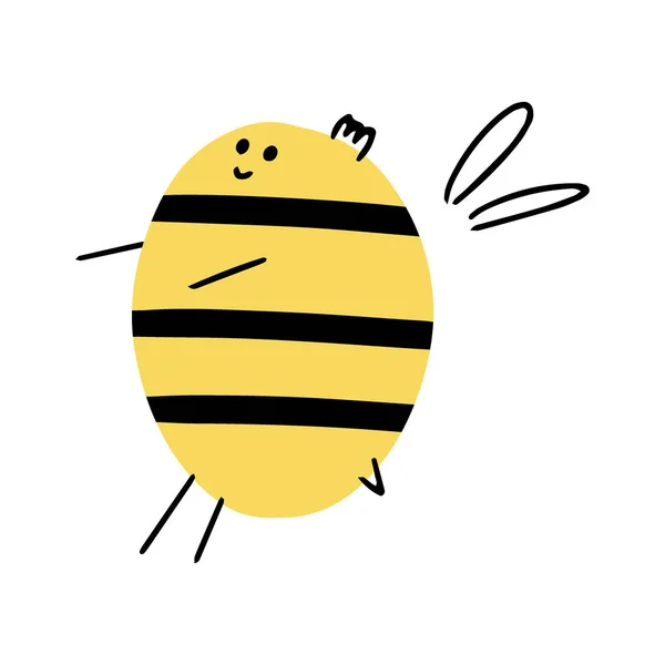 Мультяшна Бджола Концептуального Дизайну Дизайн Персонажів Тварин Векторні Ілюстрації Плоскому — стоковий вектор