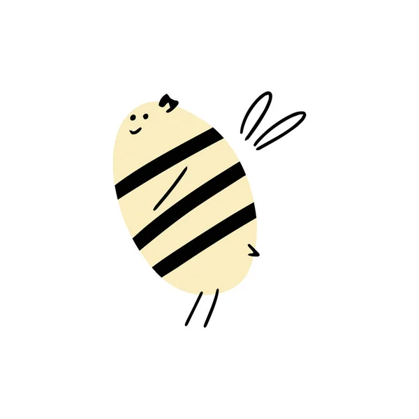 Cartoon Biene Für Konzeptdesign Tierische Charakterzeichnung Vektorillustration Flachen Stil — Stockvektor
