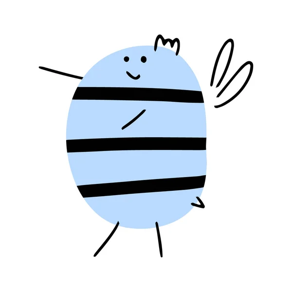 Pszczoła Kreskówkowa Projektowania Koncepcji Projekt Postaci Zwierzęcych Ilustracja Wektora Stylu — Wektor stockowy