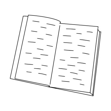 Kitap. Doodle vektör elementleri. Kütüphane, eğitim ve kitapçılık için mükemmel bir simge.