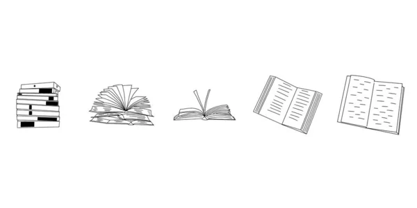 Libro Doodle Elementos Vectoriales Icono Perfecto Para Biblioteca Educación Tienda — Vector de stock