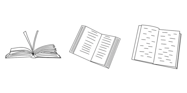 Libro Elementi Vettoriali Doodle Icona Perfetta Biblioteca Istruzione Libreria — Vettoriale Stock