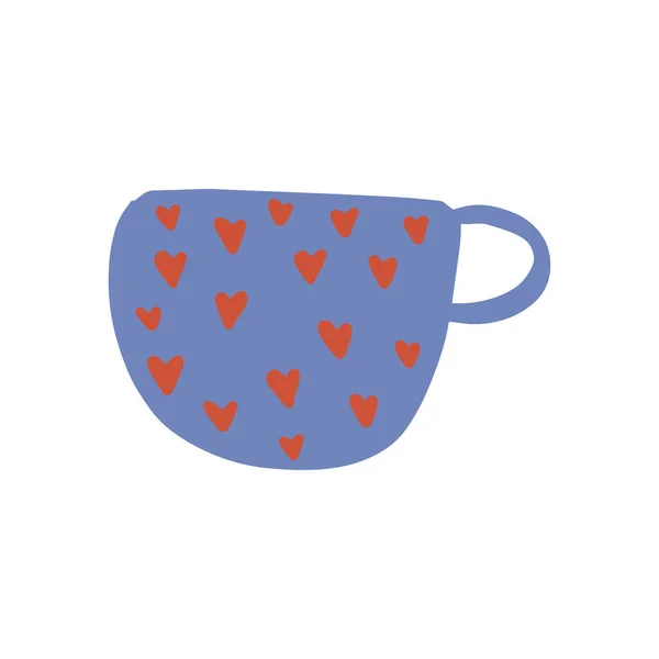 Tea Coffee Vintage Cup Modern Mug Decorated Design Elements — Stock Vector