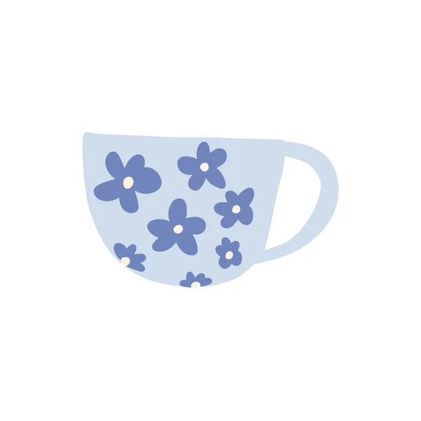 Tea Coffee Vintage Cup Modern Mug Decorated Design Elements — Stock Vector