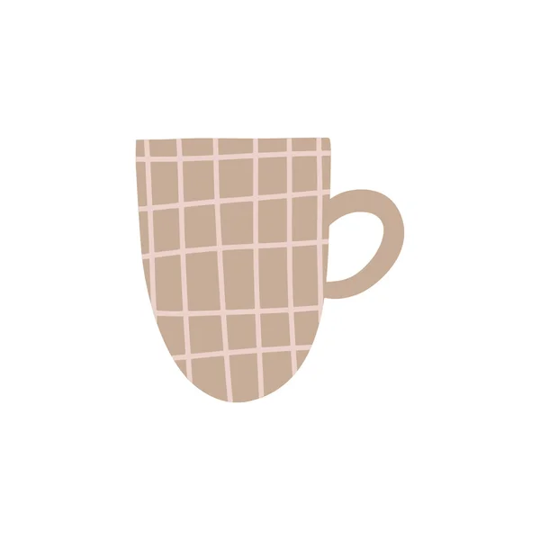 Tee Kaffee Vintage Tasse Vorhanden Moderner Becher Mit Designelementen — Stockvektor