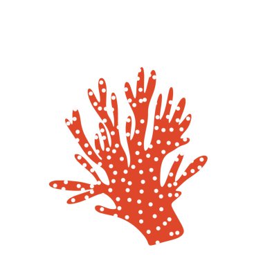 Coral. Underwater element. Vector illustration in scandinavian style. Sea ocean.