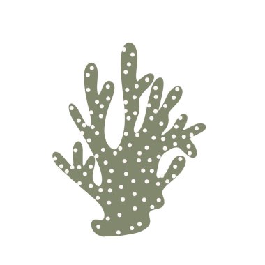 Coral. Underwater element. Vector illustration in scandinavian style. Sea ocean.