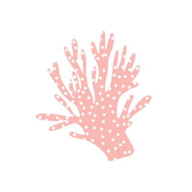 Coral. Underwater element. Vector illustration in scandinavian style. Sea ocean.