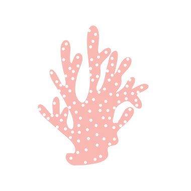 Coral. Underwater element. Vector illustration in scandinavian style. Sea ocean.