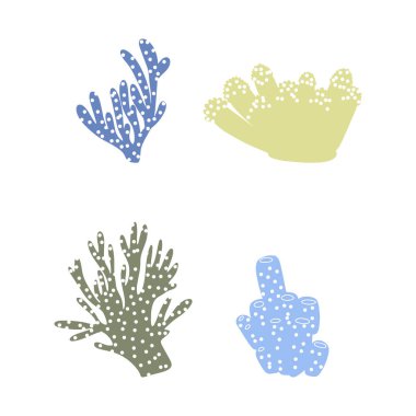 Coral. Underwater element. Vector illustration in scandinavian style. Sea ocean.